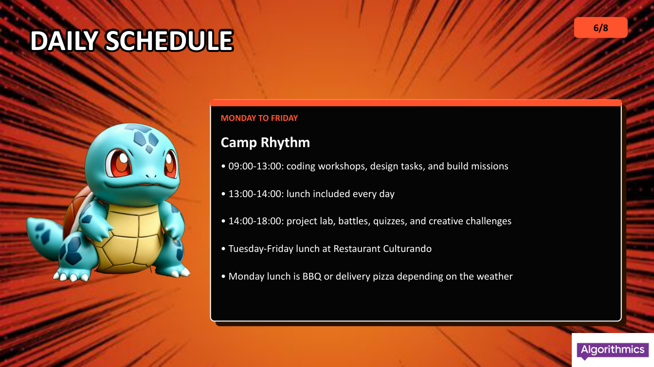 Pokemon Academy daily schedule